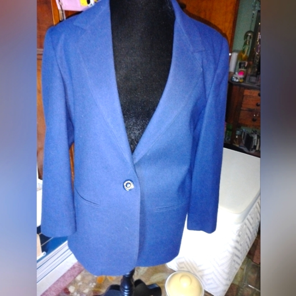 Elegant Blue  Wool Blazer